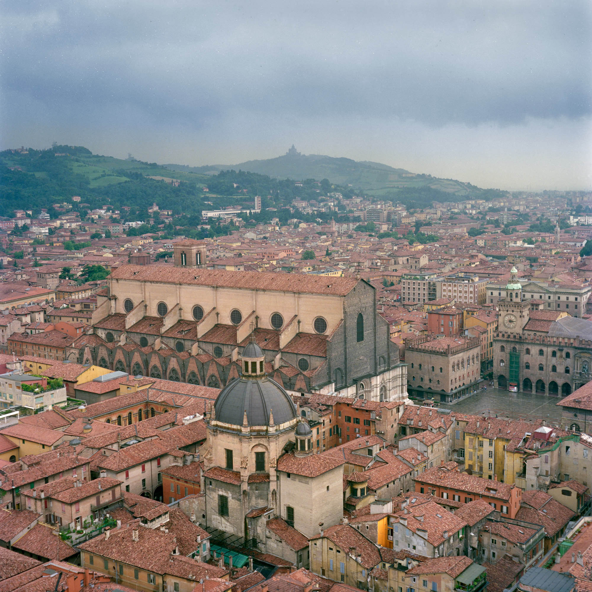 bologna italy italian rooftops skylines sky skies mountains hills travel foreign scenes scenics architecture architectural historical 