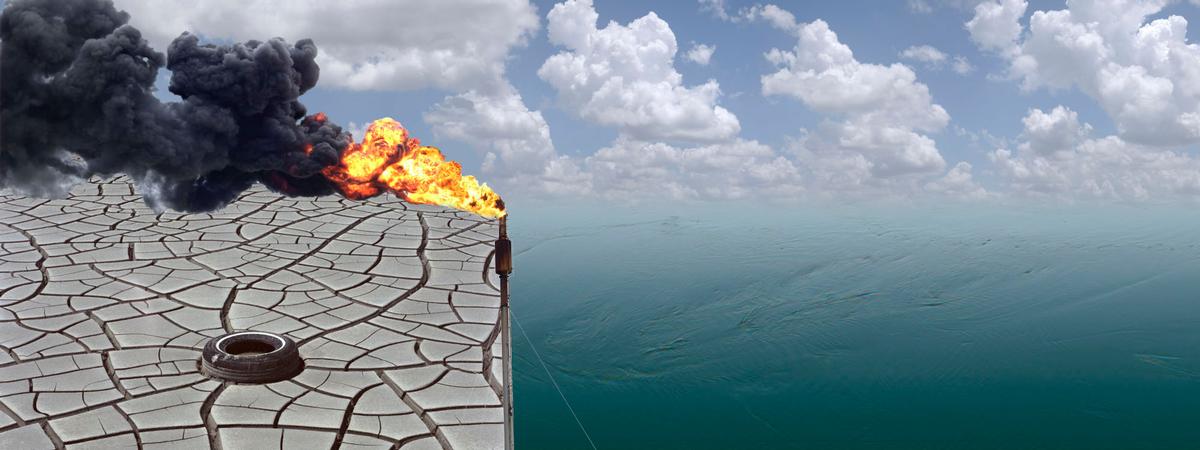 fire water earth air diptych crack smoke clouds horizon hole dry land ocean blue orange black white green split grey gray
numbers